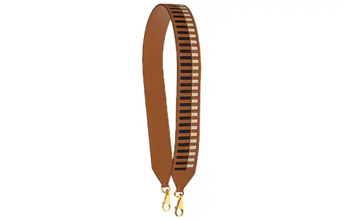 HERMES Tressage Epsom Leather Bag Straps Women's Brown Black White