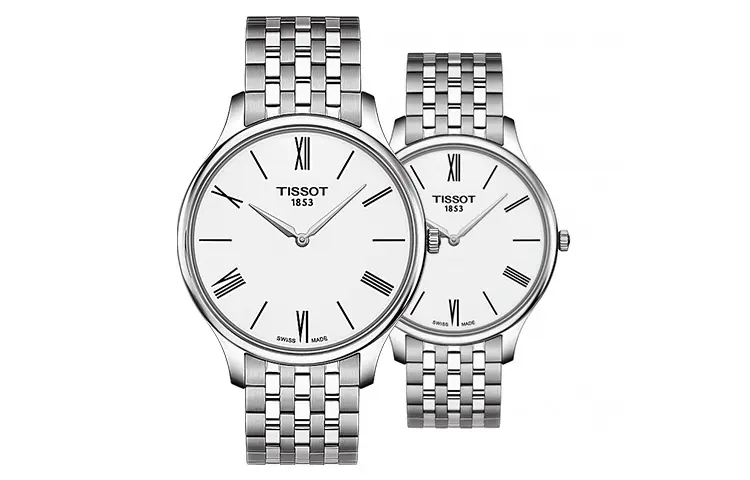 TISSOT Junya Collection Quartz Movement Unisex Watch 25mm Silver Dial Stainless Steel Case