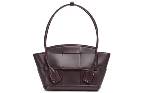 Bottega Veneta Arco Cow Leather Tote Shopping Bag Shoulder Bag, Handbag Small Women's Grape Purple