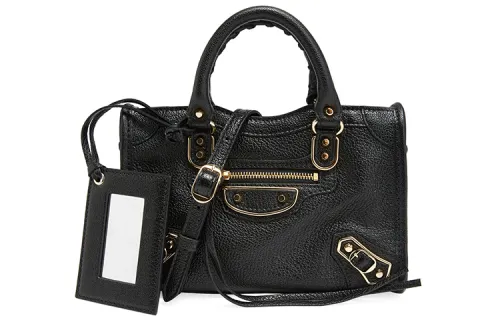 Balenciaga Sheepskin Biker Bag, One Shoulder Handbag Mini Women's Black