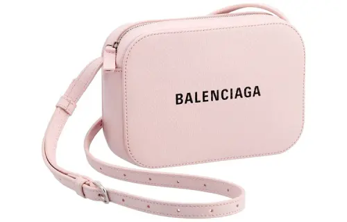 Balenciaga Leather Camera Bag, Shoulder Bag, Crossbody Bag Regular Women's Light Rose