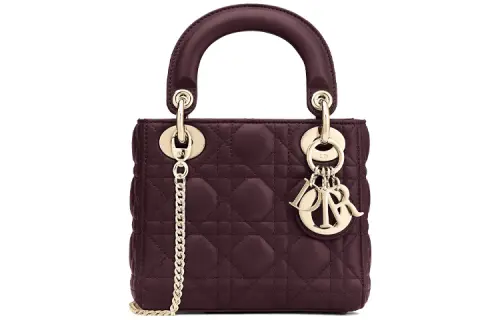 DIOR Lady Dior Sheepskin Handbag, Shoulder Bag, Crossbody Bag, Handbag Mini Women's Fuchsia