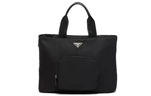 PRADA Nylon Tote Bag, Shopping Bag, Handbag Women's Black