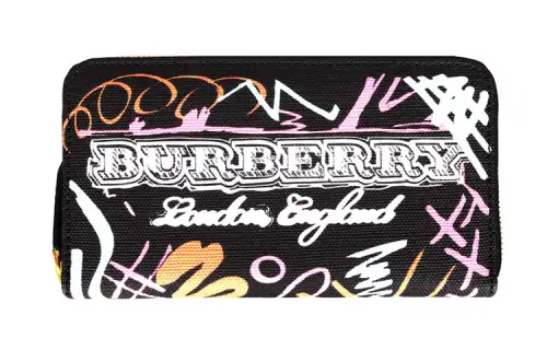Burberry Fabric Clutch Card Holder, Wallet Women's Black/Mixed Color