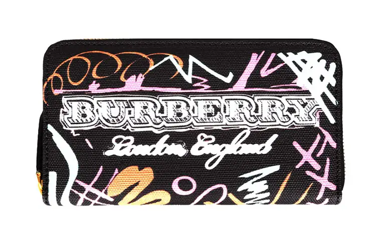 Burberry Fabric Clutch Card Holder, Wallet Women's Black/Mixed Color