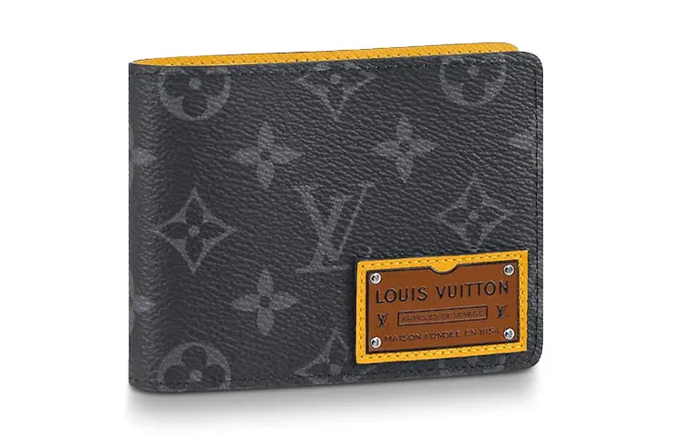 LOUIS VUITTON Multiple Wallet Monogram Eclipse Gaston Label Savane Yellow