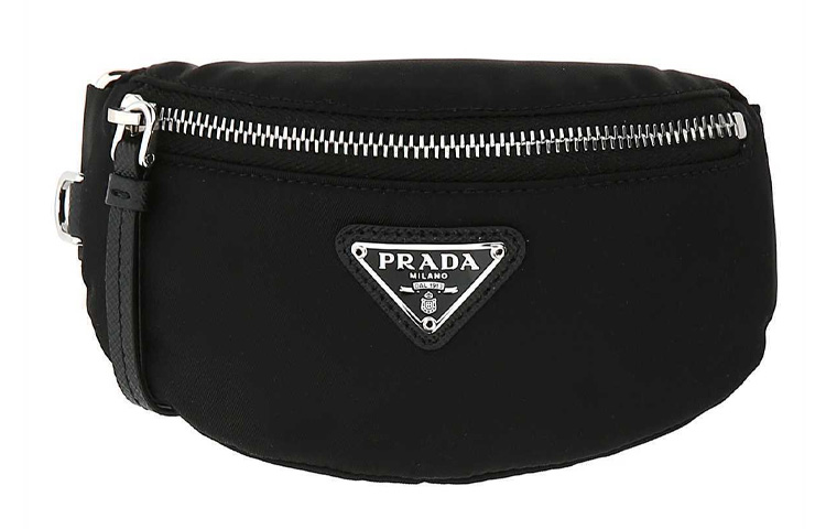 PRADA Adjustable Detachable Strap Nylon Clutch Unisex Black