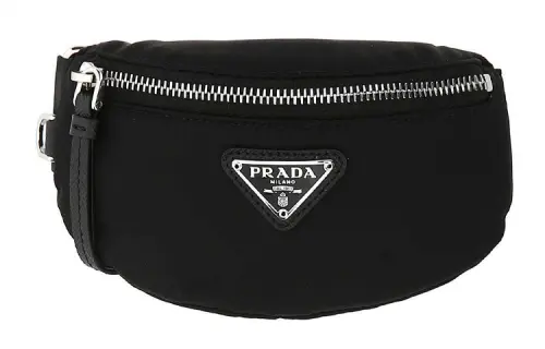 PRADA Adjustable Detachable Strap Nylon Clutch Unisex Black