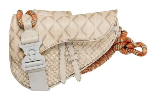 DIOR Canvas Saddle Bag, Shoulder Bag, Crossbody Bag, Fanny Pack, Sling Bag Men's Natural