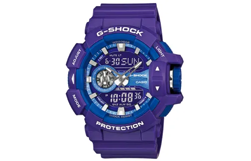 CASIO Men Liquid Crystal/Analog Dual Display Series Purple Watch GA-400A-6A