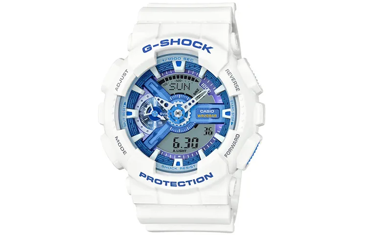 CASIO Women's Liquid Crystal/Analog Dual Display Series Blue Watch GA-110WB-7A