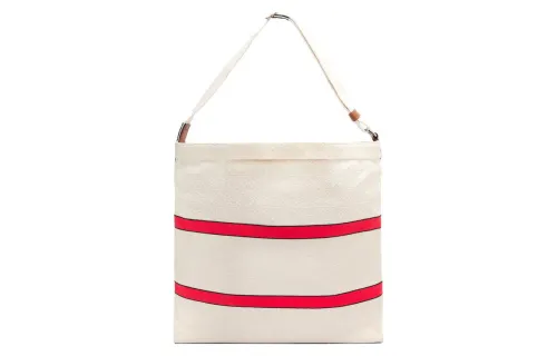 LOEWE Cotton Canvas Shoulder Bag, Crossbody Bag Unisex Ecru