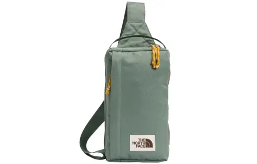 THE NORTH FACE 7L Zip Closure Crossbody Outdoor Bag Polyester Green Unisex