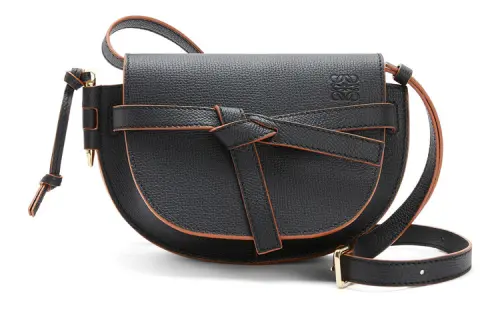 LOEWE Gate Cow Leather Bowknot Bag, Crossbody Bag Mini Women's Black