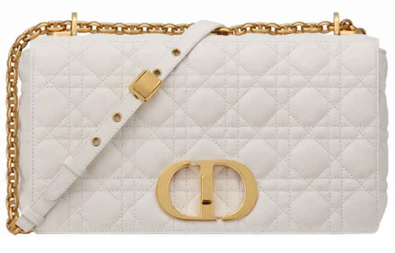 DIOR Soft Calfskin Shoulder Bag Women's Ivory