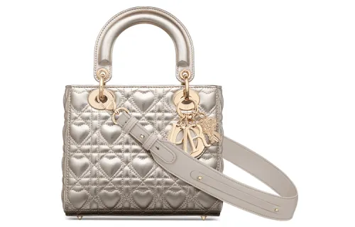 DIOR Lady Dior Sheepskin Handbag, Shoulder Bag, Crossbody Bag, Handbag Small Women's Gold