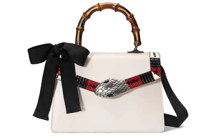GUCCI Leather Crossbody Handbag, Shoulder Bag Women's Ecru
