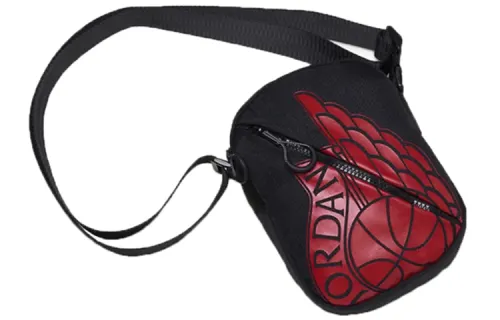 Jordan Polyester Shoulder Bag, Cell Phone Pouch, Crossbody Bag Regular Unisex Black Red