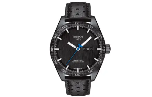 TISSOT PRS Automatic Mechanical Movement Men's Watches Watch 42mm Black Dial Stainless Steel Case Leather Strap