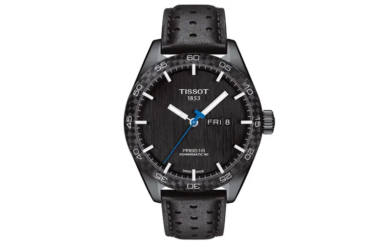 TISSOT PRS Automatic Mechanical Movement Men's Watches Watch 42mm Black Dial Stainless Steel Case Leather Strap