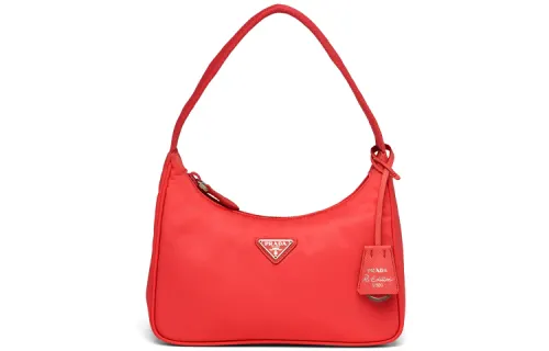 PRADA Nylon Fabric Shoulder Bag, Handbag, Shoulder Bag Mini Women's Red