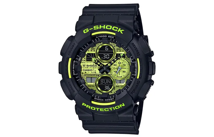 CASIO Men Liquid Crystal/Analog Dual Display Series Yellow Watch GA-140DC-1A