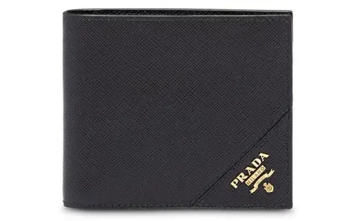 PRADA Saffiano Cow Leather Clutch Men's Black