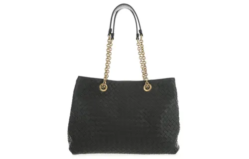 Bottega Veneta Woven Leather Tote Bag, Shopping Bag, Shoulder Bag, Handbag Women's Dark Gray
