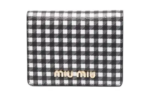 MIU MIU Leather Wallet Women's Black