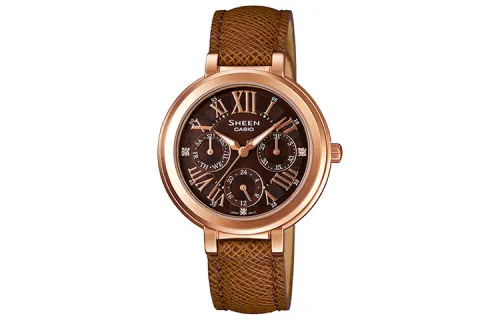 CASIO Women's SHEEN Coffee Watch SHE-3034GL-5A