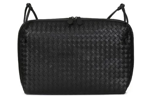 Bottega Veneta Woven Sheepskin Crossbody Bag Regular Women's Dark Gray