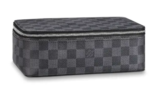 LOUIS VUITTON Pattern Storage Box Medium Men's Black Blue
