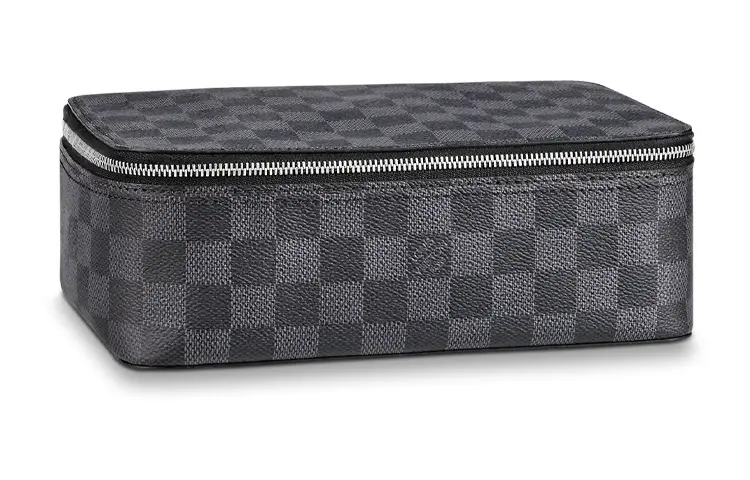 LOUIS VUITTON Pattern Storage Box Medium Men's Black Blue