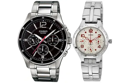 CASIO Unisex Pair Table Series Silver Watch