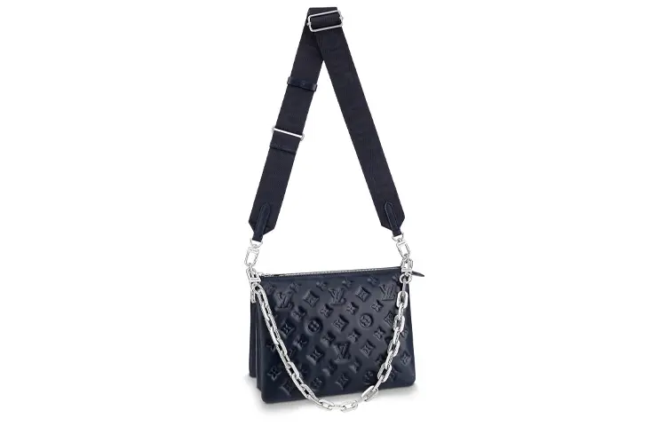 LOUIS VUITTON Coussin Sheepskin One Shoulder Handbag, Crossbody Bag Small Women's Marine Blue