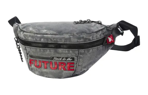 Li Ning Back To The Future Co branded Collection Fabric Crossbody Bag, Shoulder Bag, Fanny Pack Regular Unisex Gray