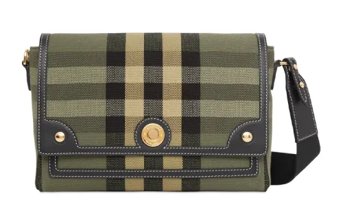 Burberry Canvas With Leather Messenger Bag, Canvas Bag, Shoulder Bag, Crossbody Bag Men's Green
