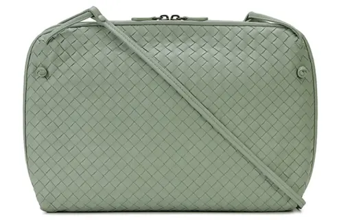 Bottega Veneta Sheepskin Shoulder Bag Women's Cyan