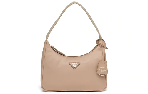 PRADA Re Edition Nylon Handbag, Shoulder Bag Women's Cameo Brown