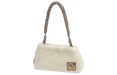 Li Ning CF Tracing Polyester, Synthetic Leather Shoulder Bag Regular Women's White