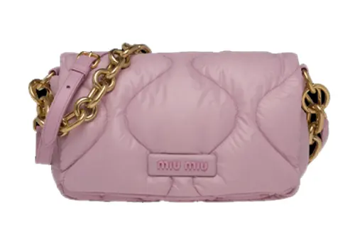 MIU MIU Leather One Shoulder Handbag Women's Pink