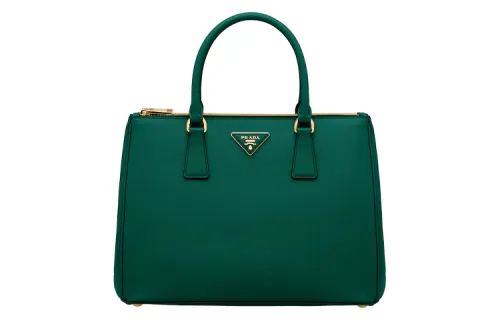 PRADA Saffiano Leather Shoulder Bag Women's Billiard Green