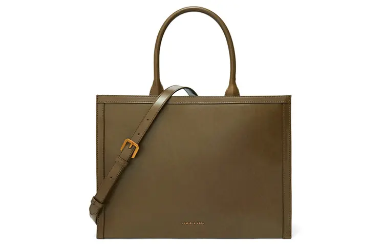 CHARLES&KEITH Microfiber Synthetic Leather Small Ck Bag Tote Bag Shopping Bag Handbag Large Size Women's Multicolor