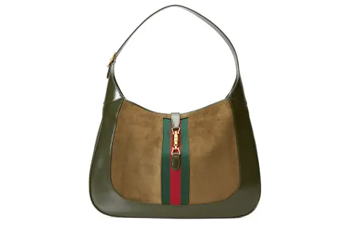 GUCCI Jackie 1961 Sable Leather With Leather Trim Crescent Shoulder Bag Shoulder Bag Large Women's