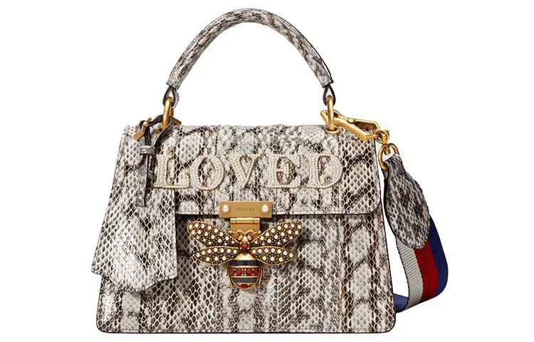 GUCCI Snake Skin Shoulder Bag, Crossbody Bag, Handbag Women's White