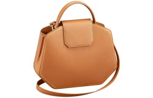 CARTIER Guirlande Calfskin Handbag, Shoulder Bag, Crossbody Bag Small Women's Camel