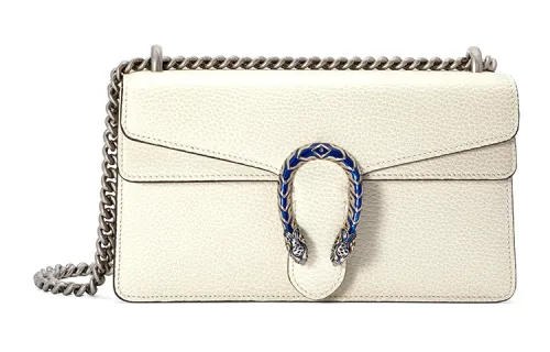 GUCCI Dionysus Leather Crossbody Bag, Shoulder Bag Women's White