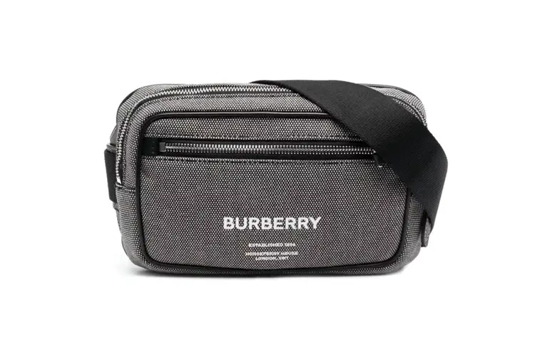 Burberry Cow Leather Sling Bag, Fanny Pack, Shoulder Bag, Crossbody Bag Men's Gray