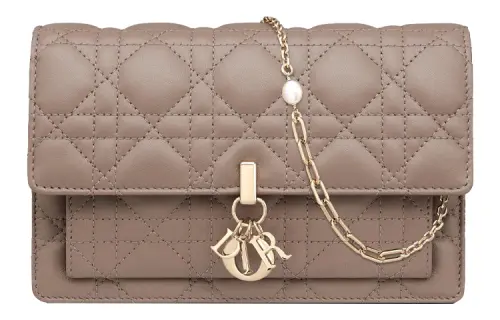 DIOR Lady Dior Sheepskin Handheld Shoulder Bag, Crossbody Bag Women's Warm Taupe