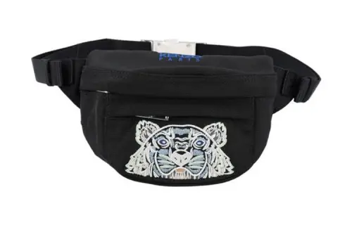 KENZO Classic Tiger Head Embroidery Sling Bag, Fanny Pack Regular Men's Black/